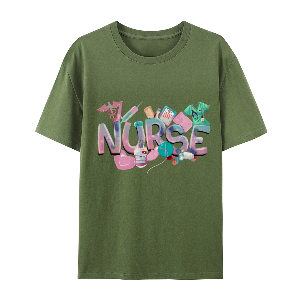 Cute Nurse Heart Cotton T-Shirt