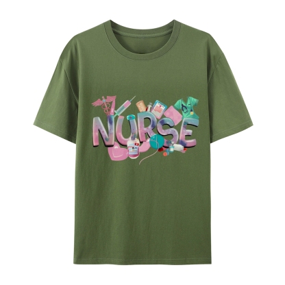 Cute Nurse Heart Cotton T-Shirt