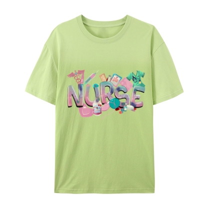 Cute Nurse Heart Cotton T-Shirt
