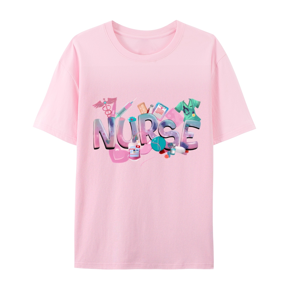 Cute Nurse Heart Cotton T-Shirt