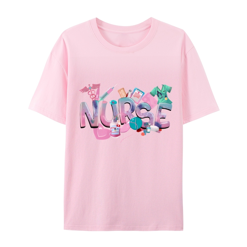 Cute Nurse Heart Cotton T-Shirt