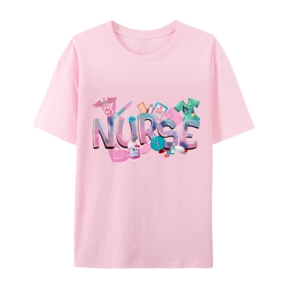 Cute Nurse Heart Cotton T-Shirt