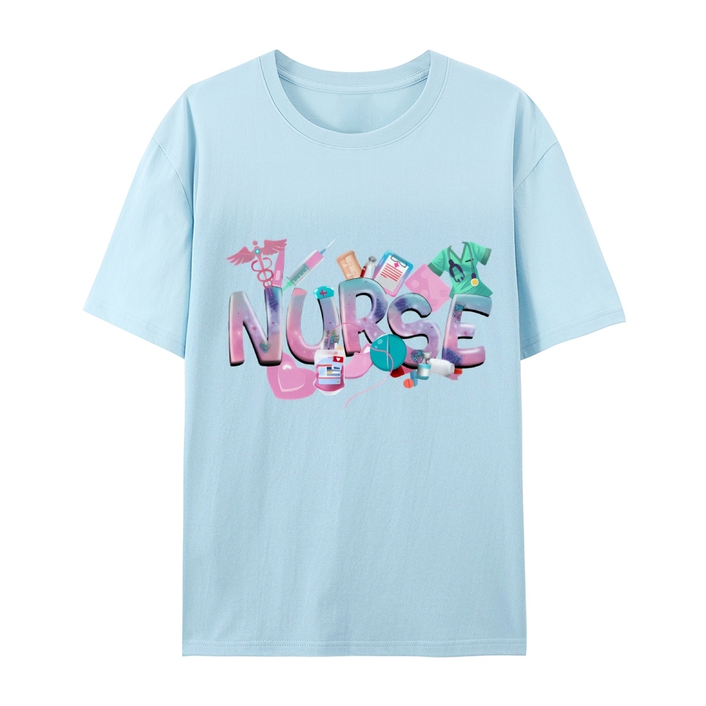 Cute Nurse Heart Cotton T-Shirt