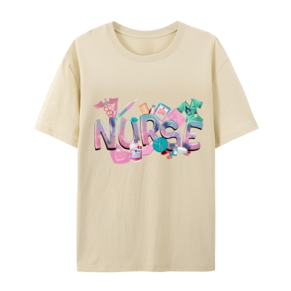 Cute Nurse Heart Cotton T-Shirt