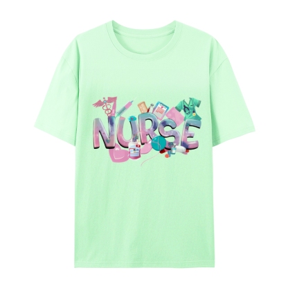 Cute Nurse Heart Cotton T-Shirt