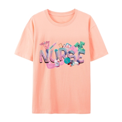 Cute Nurse Heart Cotton T-Shirt