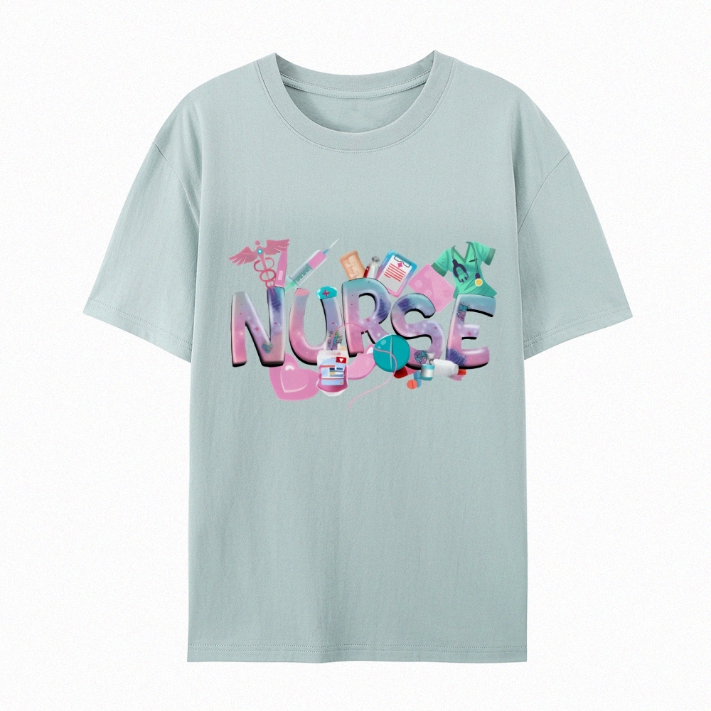 Cute Nurse Heart Cotton T-Shirt
