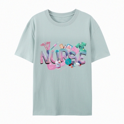 Cute Nurse Heart Cotton T-Shirt