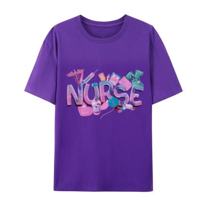 Cute Nurse Heart Cotton T-Shirt
