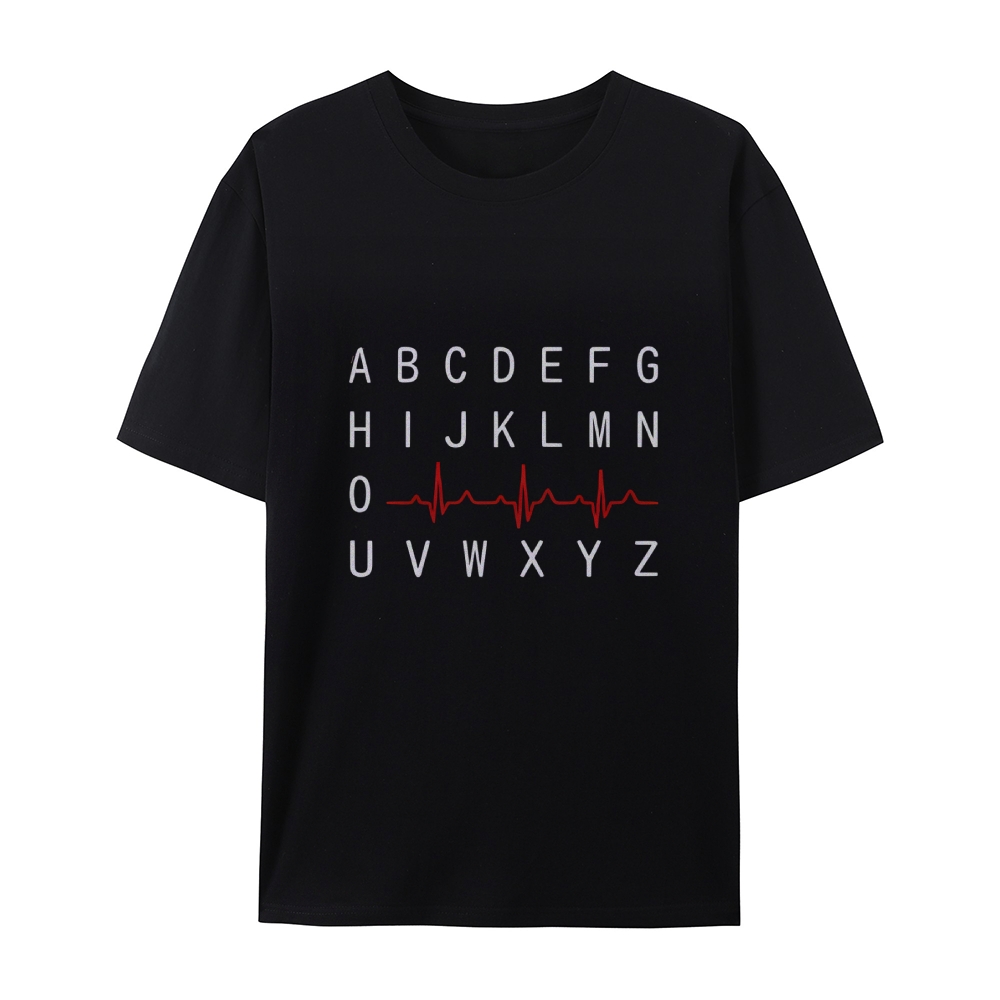 PQRST Nurse Alphabet Heartbeat T-Shirt