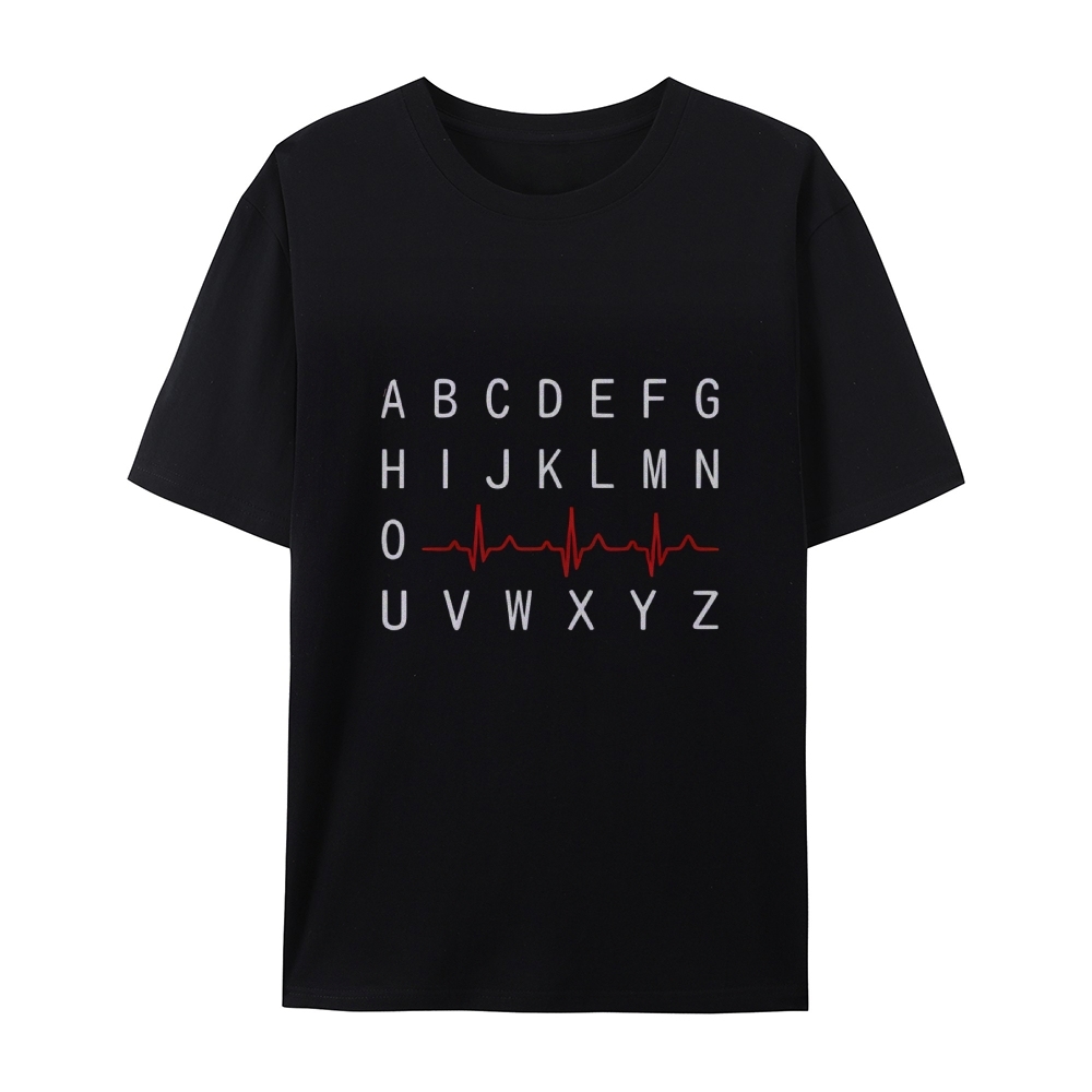 PQRST Nurse Alphabet Heartbeat T-Shirt