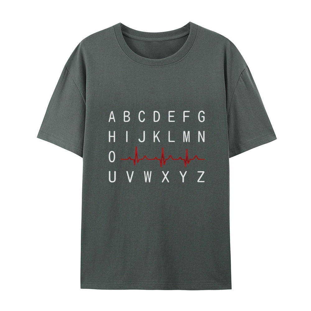 PQRST Nurse Alphabet Heartbeat T-Shirt