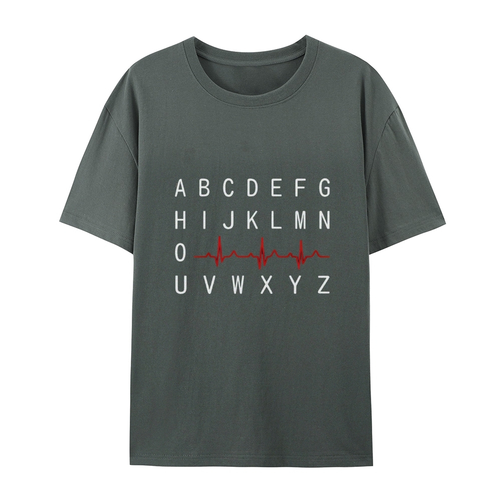 PQRST Nurse Alphabet Heartbeat T-Shirt