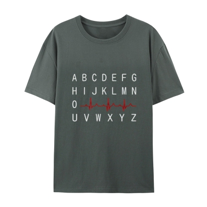 PQRST Nurse Alphabet Heartbeat T-Shirt