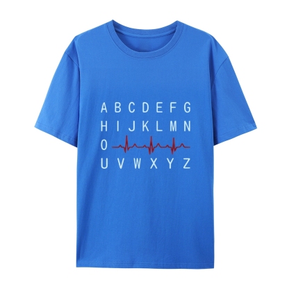 PQRST Nurse Alphabet Heartbeat T-Shirt