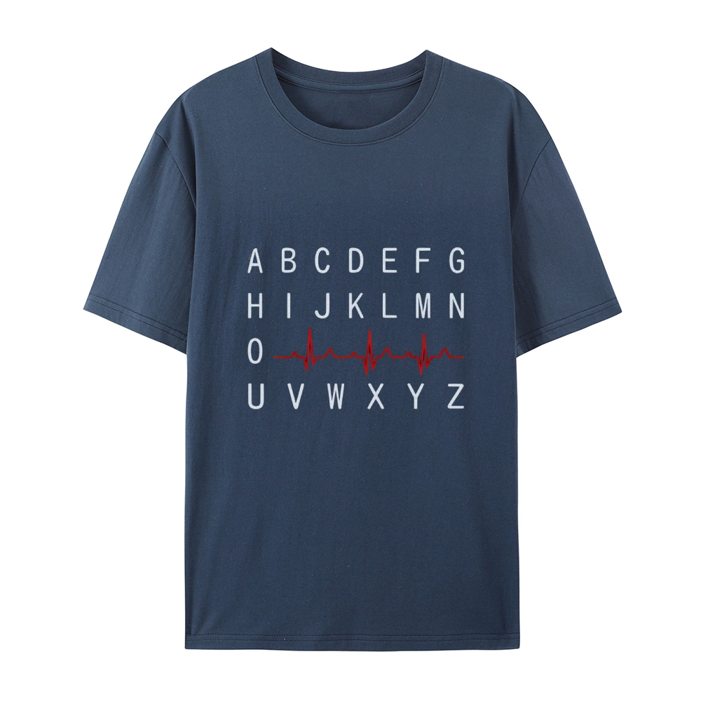 PQRST Nurse Alphabet Heartbeat T-Shirt
