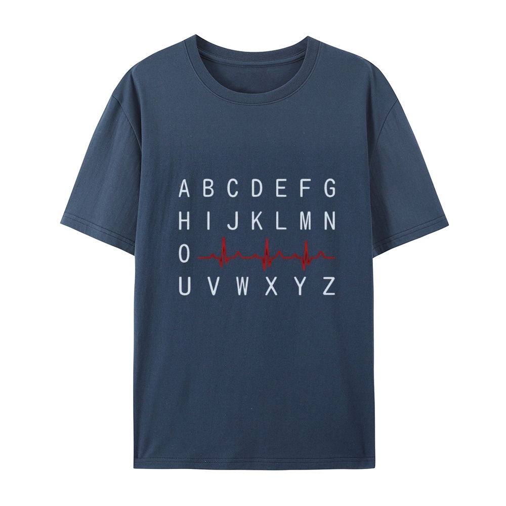 PQRST Nurse Alphabet Heartbeat T-Shirt