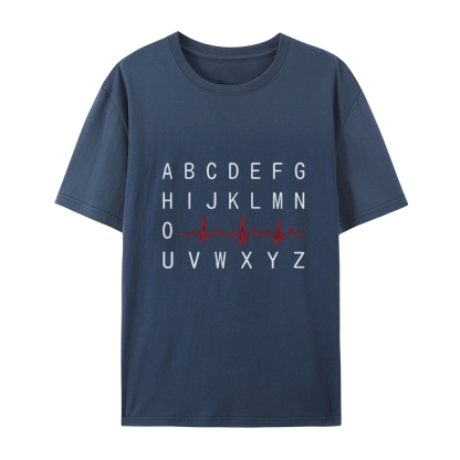 PQRST Nurse Alphabet Heartbeat T-Shirt