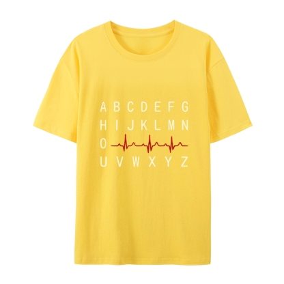 PQRST Nurse Alphabet Heartbeat T-Shirt