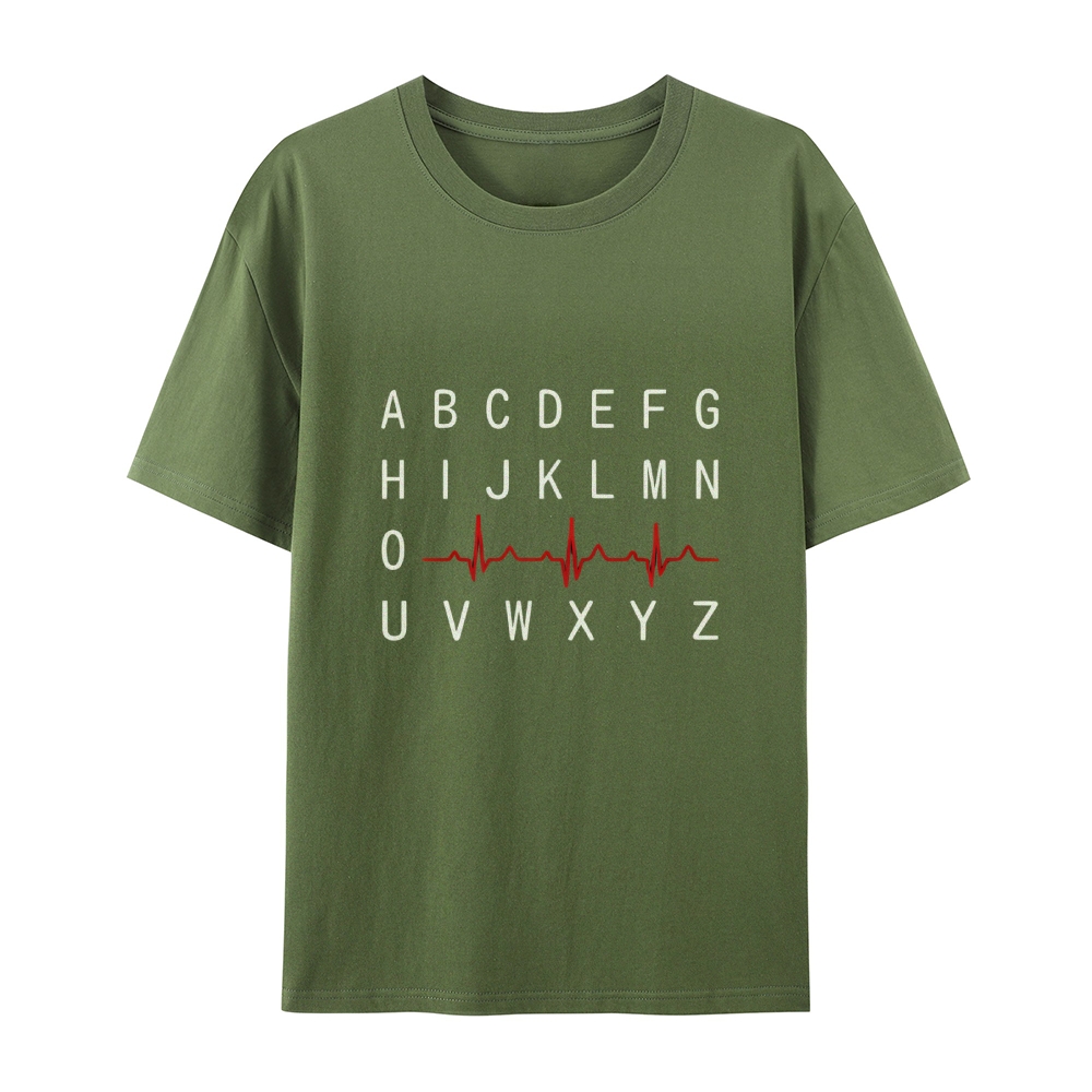 PQRST Nurse Alphabet Heartbeat T-Shirt