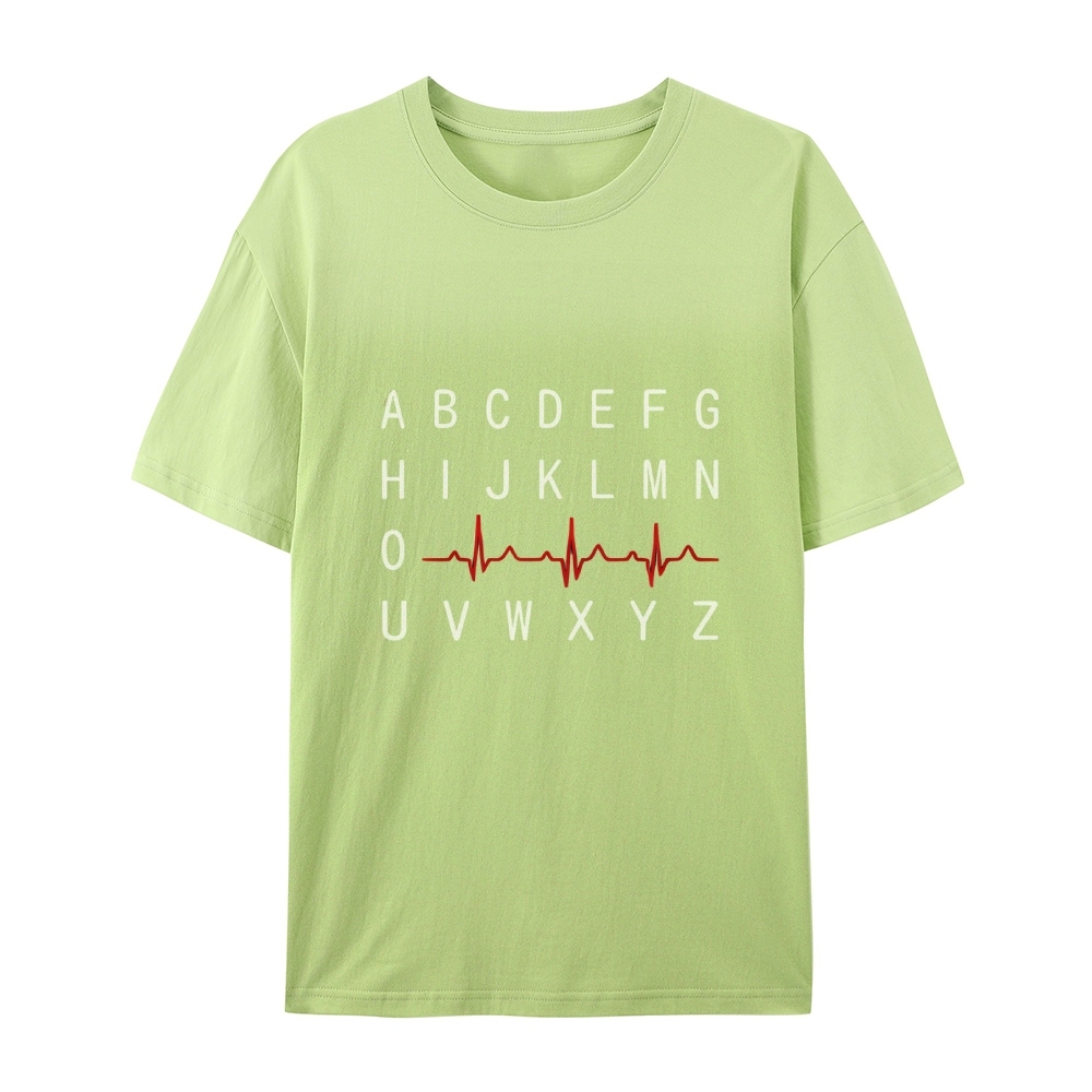 PQRST Nurse Alphabet Heartbeat T-Shirt