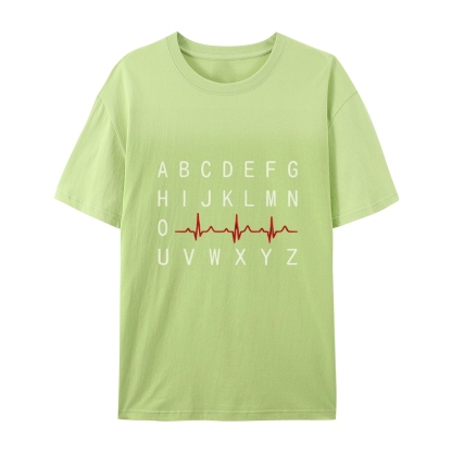 PQRST Nurse Alphabet Heartbeat T-Shirt