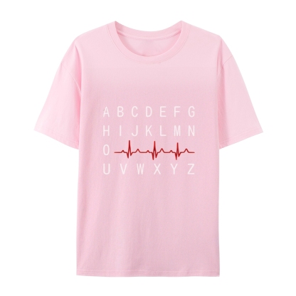 PQRST Nurse Alphabet Heartbeat T-Shirt
