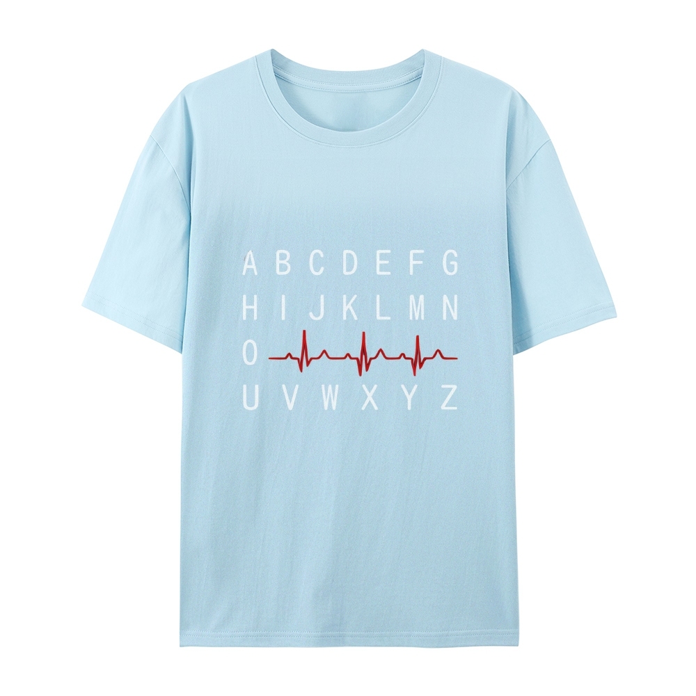 PQRST Nurse Alphabet Heartbeat T-Shirt