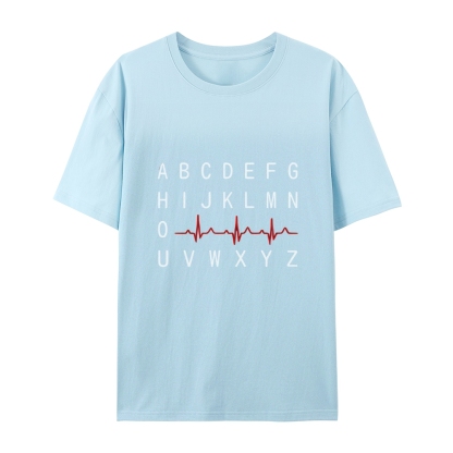 PQRST Nurse Alphabet Heartbeat T-Shirt
