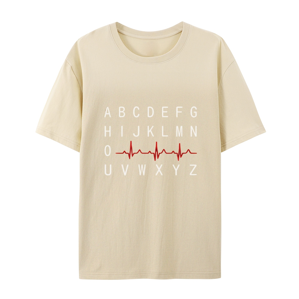 PQRST Nurse Alphabet Heartbeat T-Shirt