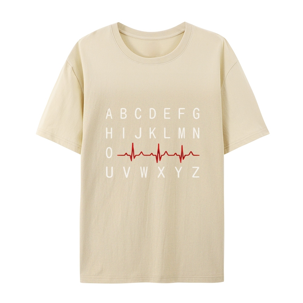 PQRST Nurse Alphabet Heartbeat T-Shirt