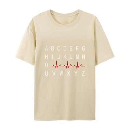 PQRST Nurse Alphabet Heartbeat T-Shirt