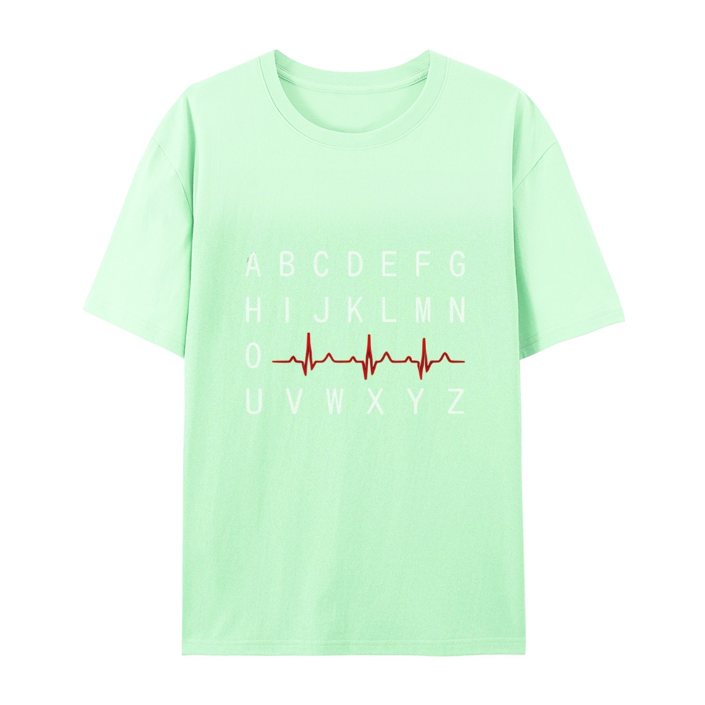 PQRST Nurse Alphabet Heartbeat T-Shirt