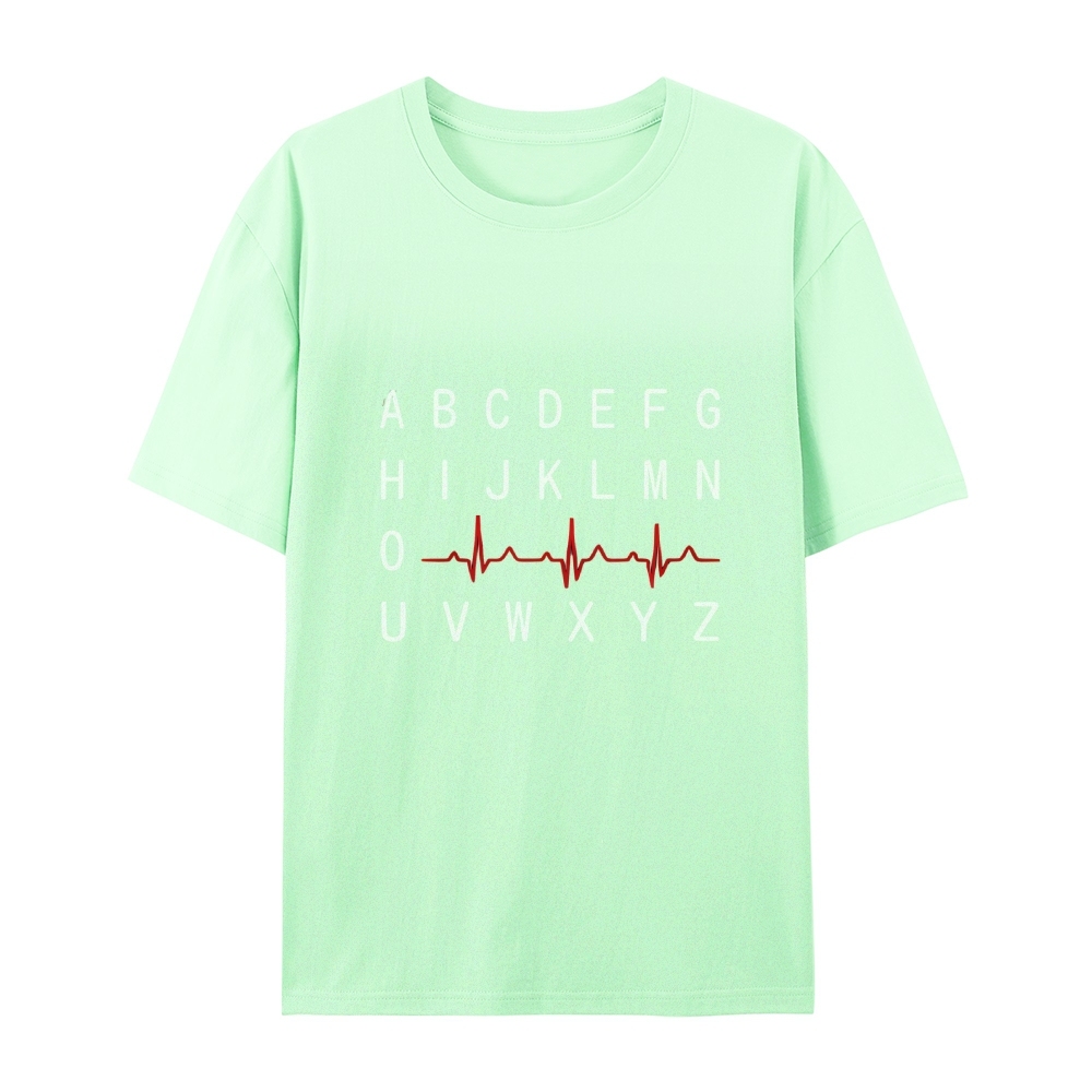 PQRST Nurse Alphabet Heartbeat T-Shirt
