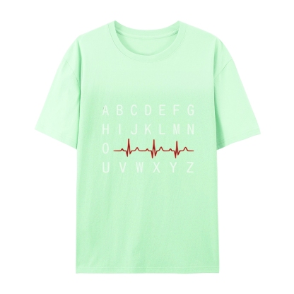 PQRST Nurse Alphabet Heartbeat T-Shirt