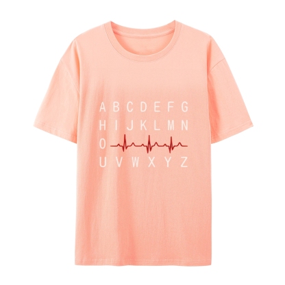 PQRST Nurse Alphabet Heartbeat T-Shirt