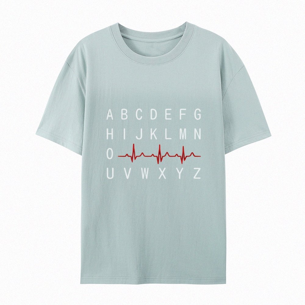PQRST Nurse Alphabet Heartbeat T-Shirt