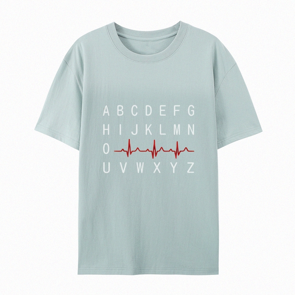 PQRST Nurse Alphabet Heartbeat T-Shirt