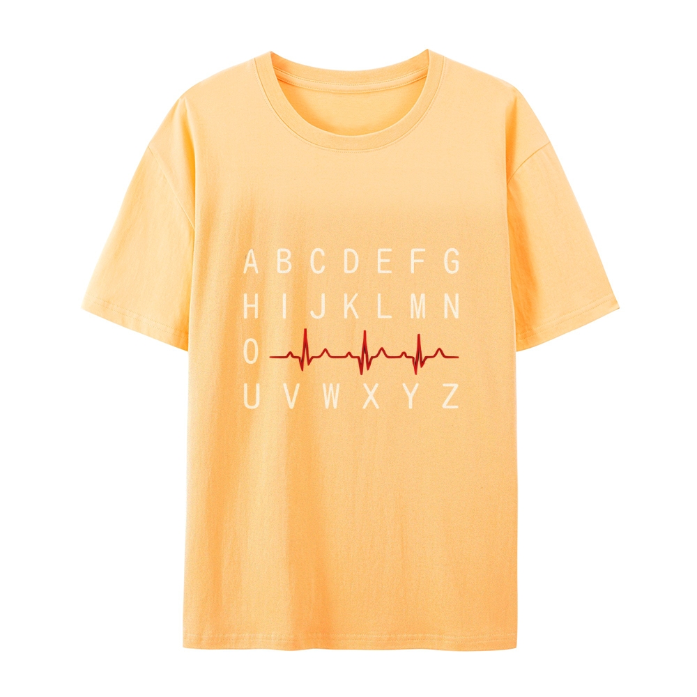 PQRST Nurse Alphabet Heartbeat T-Shirt