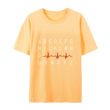PQRST Nurse Alphabet Heartbeat T-Shirt