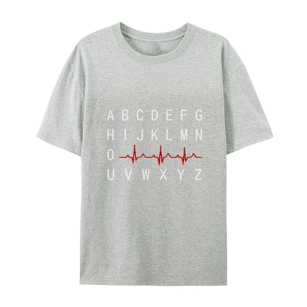 PQRST Nurse Alphabet Heartbeat T-Shirt