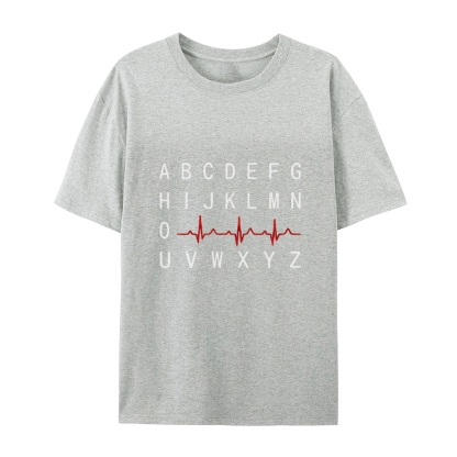 PQRST Nurse Alphabet Heartbeat T-Shirt
