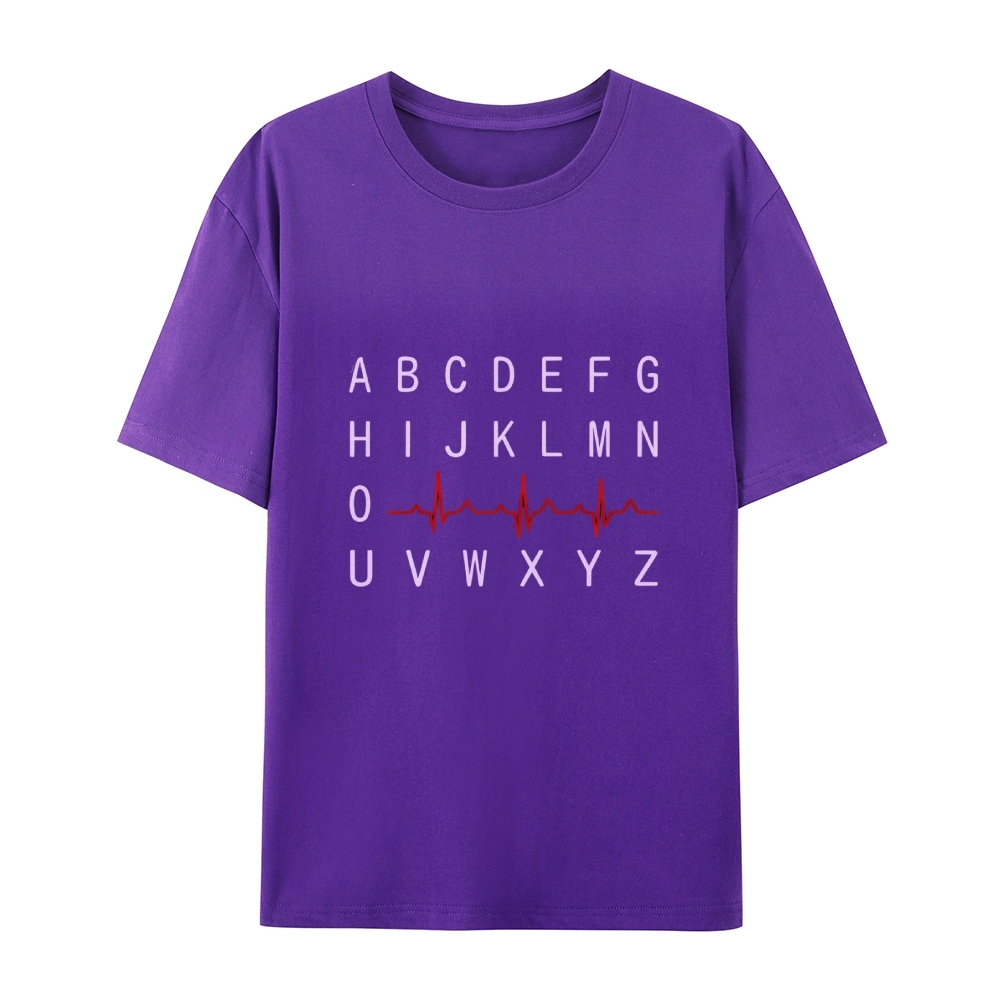PQRST Nurse Alphabet Heartbeat T-Shirt