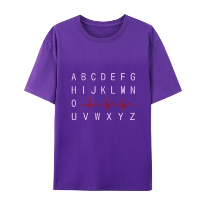 PQRST Nurse Alphabet Heartbeat T-Shirt