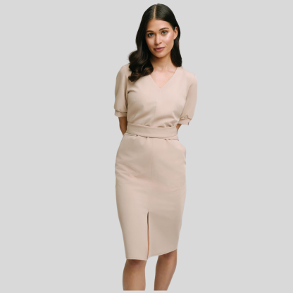 Medical Fashion Bow Waist Scrub Dress