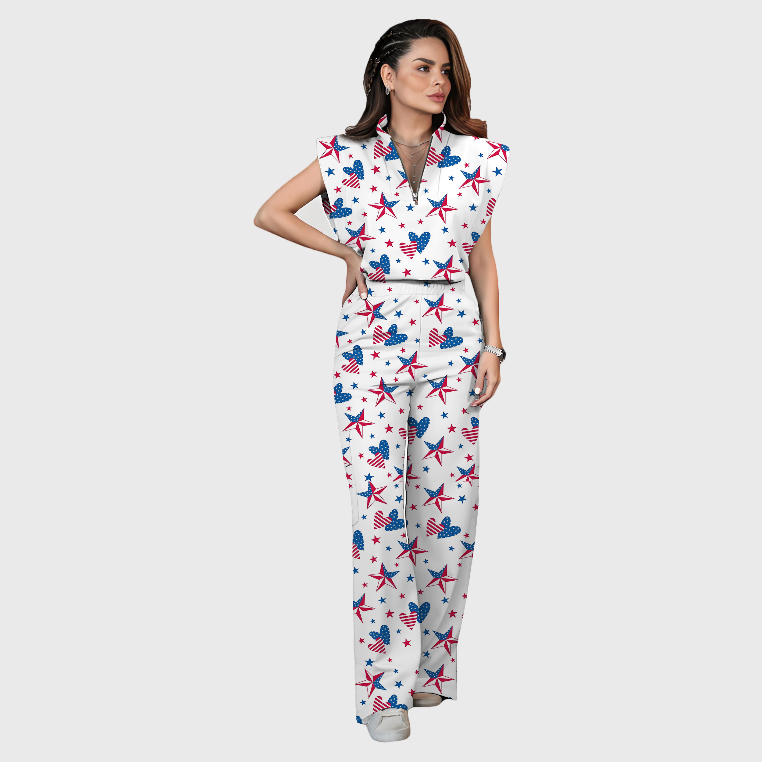 Women's Independence Day Graphics Scrub Set ST6243