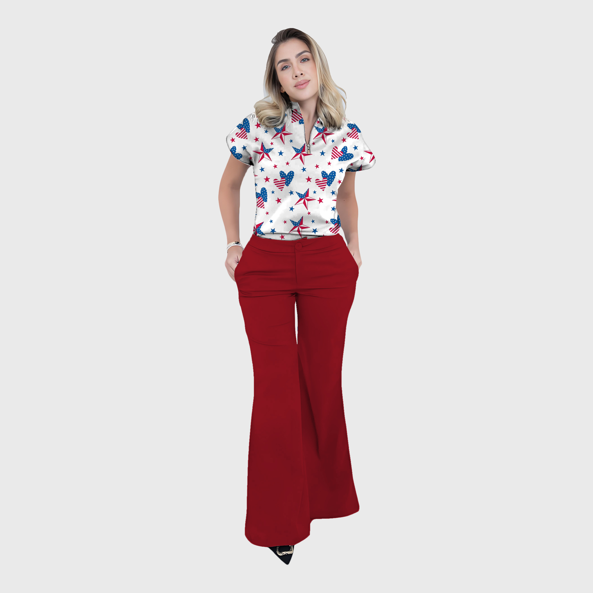 Women's Independence Day Graphics Scrub Set ST62410