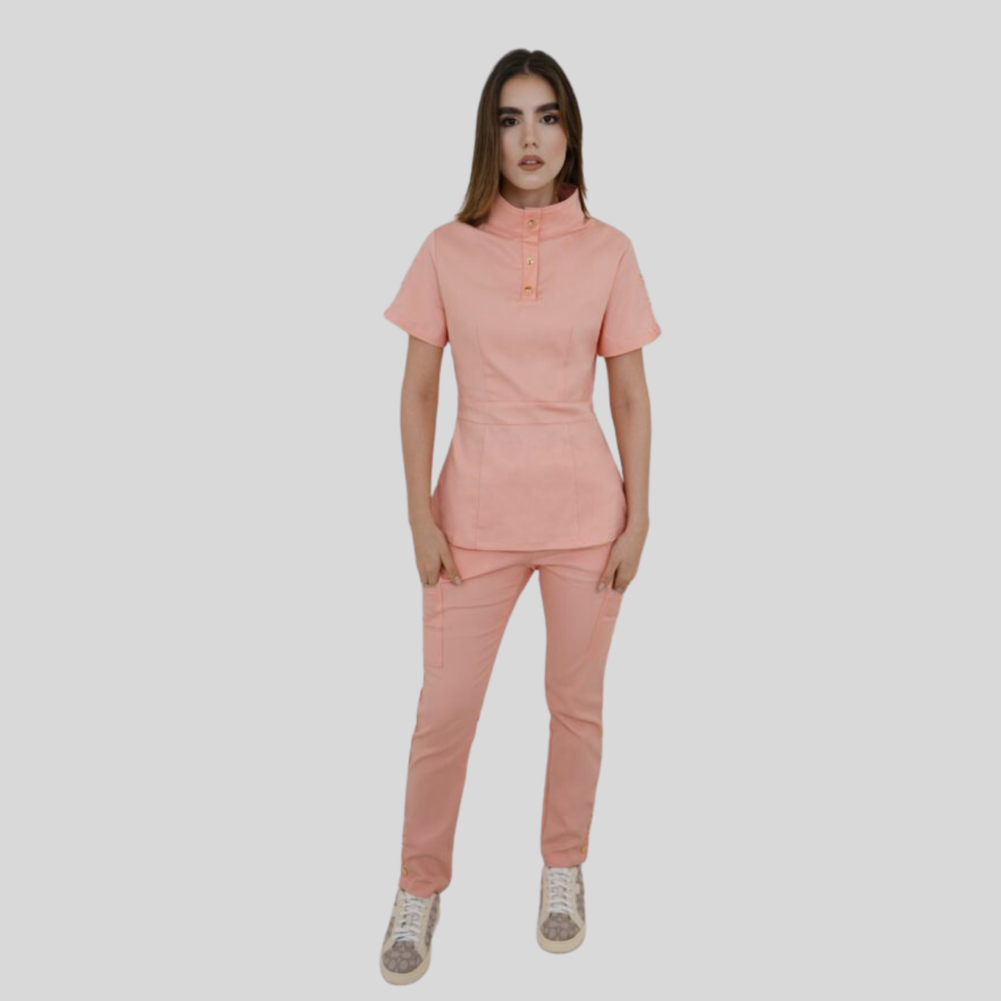 Women's Six Pockets Button Slit Hem Scrub Pant™