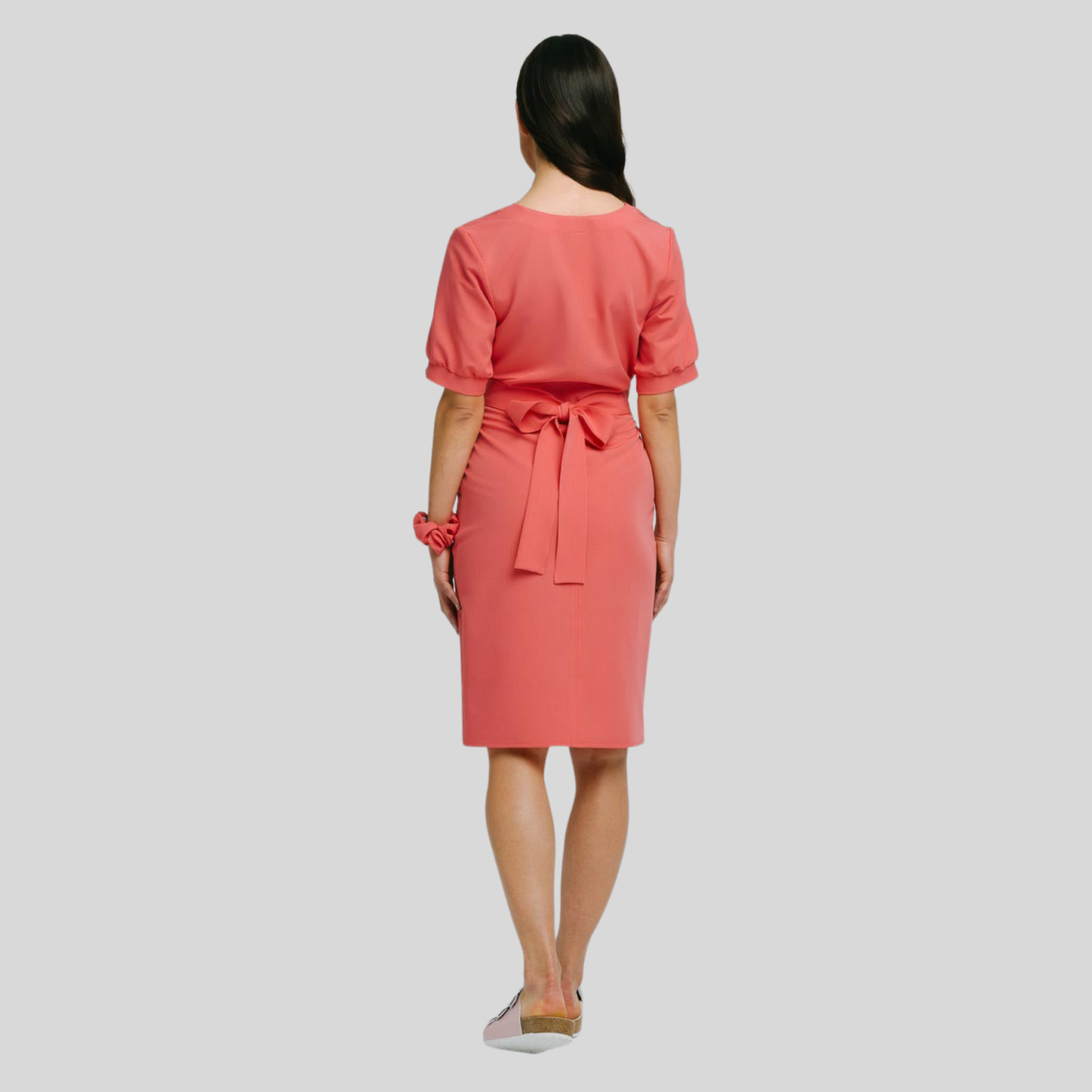 Medical Fashion Bow Waist Scrub Dress