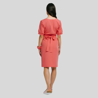 Medical Fashion Bow Waist Scrub Dress
